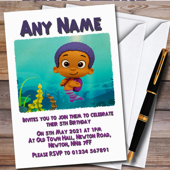 Bubble Guppies Goby Personalised Children's Kids Birthday Party Invitations