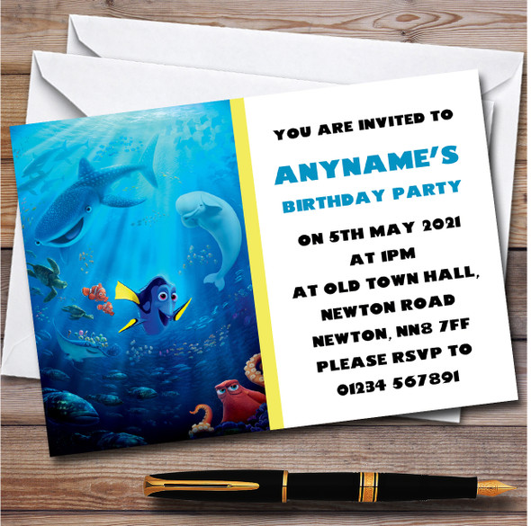 Finding Dory Nemo Personalised Children's Kids Birthday Party Invitations