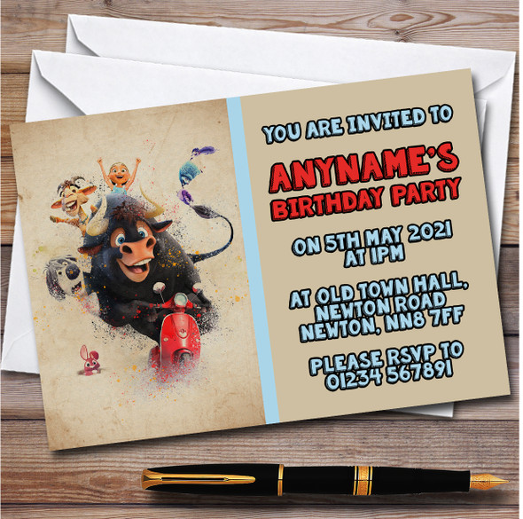 Ferdinand Vintage Scooter Splatter Children's Birthday Party Invitations