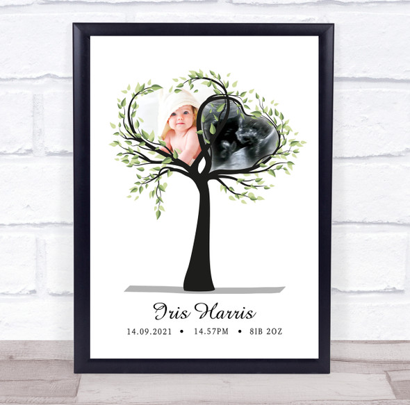 New Baby Birth Details Christening Nursery Scan & Baby Photo Keepsake Gift Print