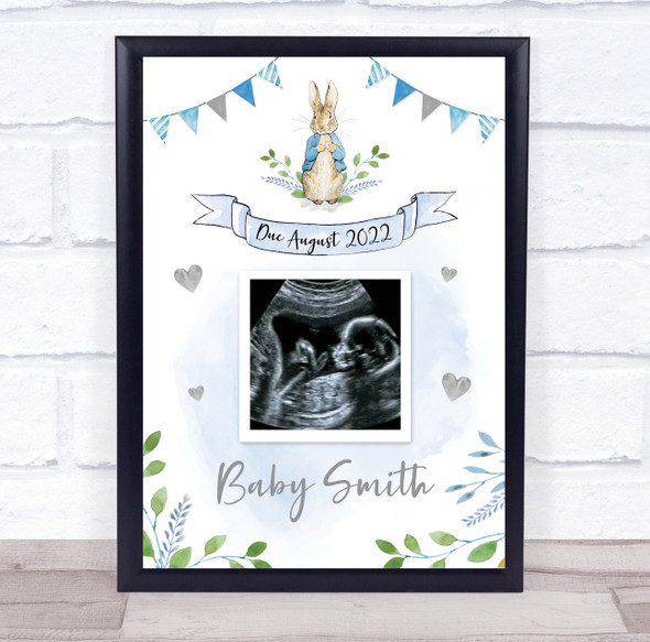 Peter Rabbit Baby Boy Blue Pregnancy Reveal Due Date Scan Picture Photo Print