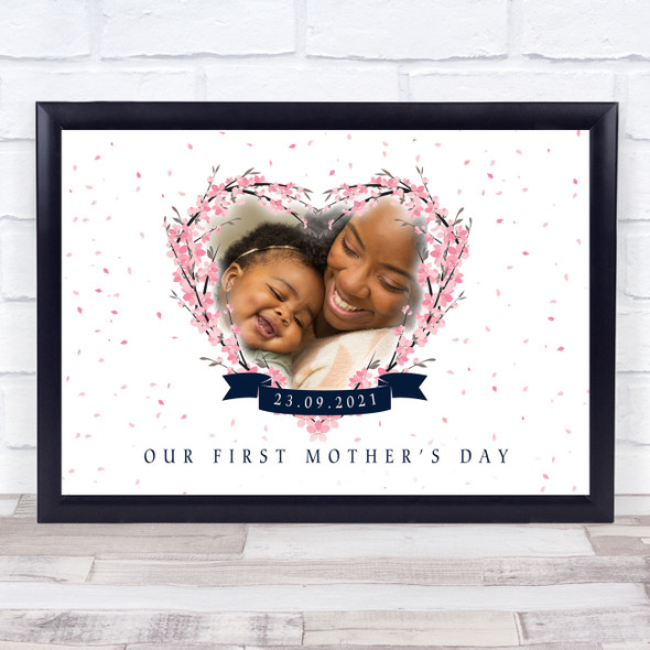 Photo Blossom Confetti Heart Mother's Day Personalised Gift Art Print