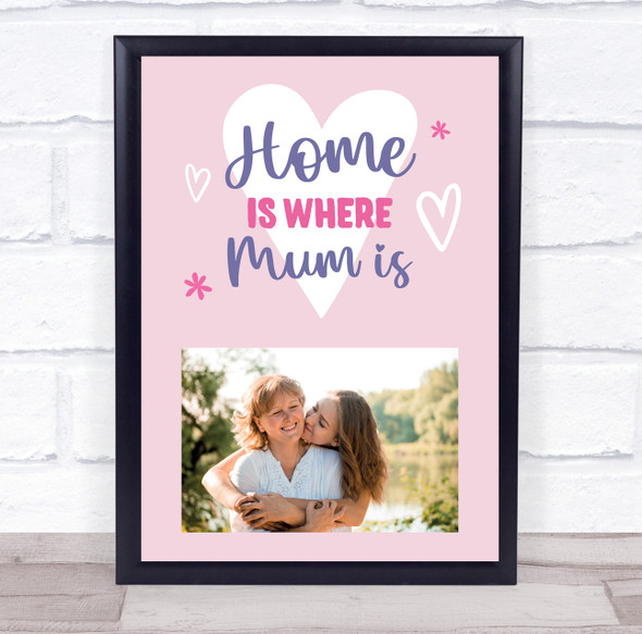 Home Is Where Mum Is Typographic Photo Personalised Gift Art Print