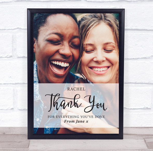 Thank You Photo Minimal Personalised Gift Art Print