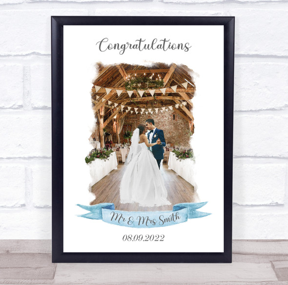 Wedding Congratulations Couple First Dance Barn Personalised Gift Print