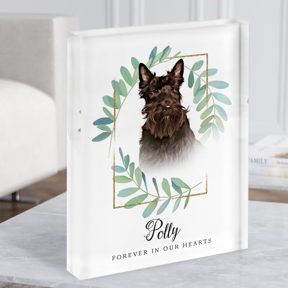 Scottish Terrier Pet Memorial Forever In Our Hearts Gift Acrylic Block