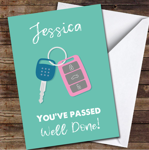 You've Passed Driving Test Female Girl Car Keys Well Done Personalised Card