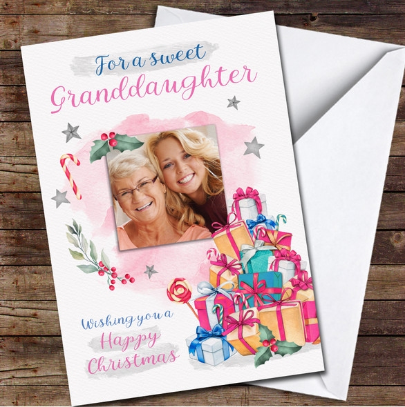 Granddaughter Sweet Gifts Photo Any Text Personalised Christmas Card