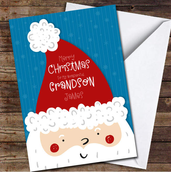 Grandson Santa Claus Any Text Personalised Christmas Card