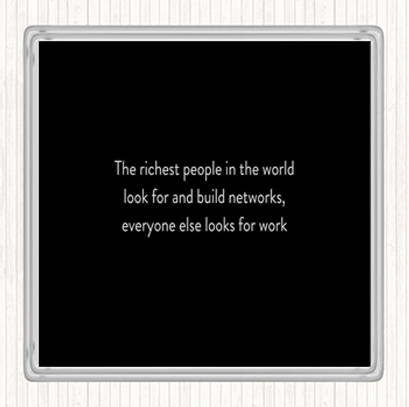 Black White Successful Build Networks Quote Coaster