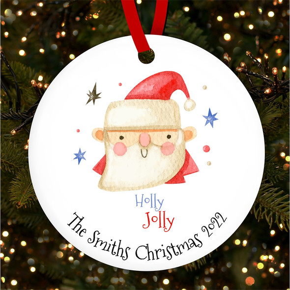 Family Name Santa Claus Personalised Christmas Tree Ornament Decoration