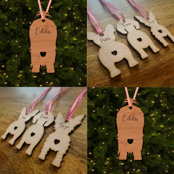 Shih Tzu Long Hair Dog Bauble Ornament Personalised Christmas Tree Decoration