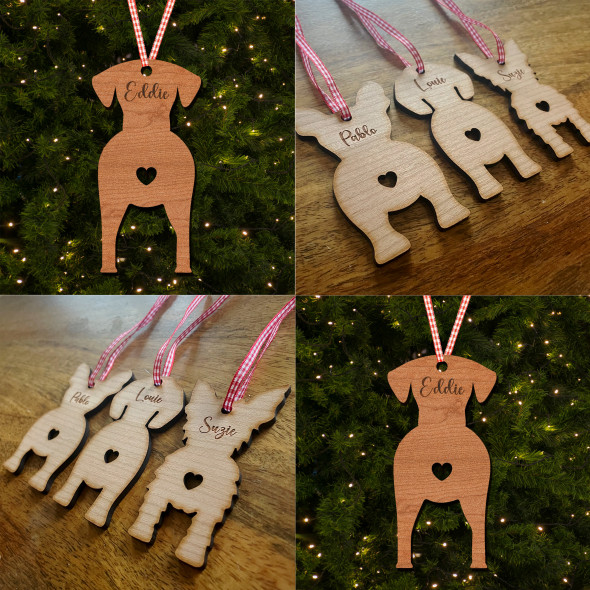 Azawakh's Dog Bauble Dog Bum Ornament Personalised Christmas Tree Decoration