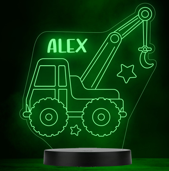 Digger Vehicle Toy Tractor Personalised Gift Colour Change Led Lamp Night Light