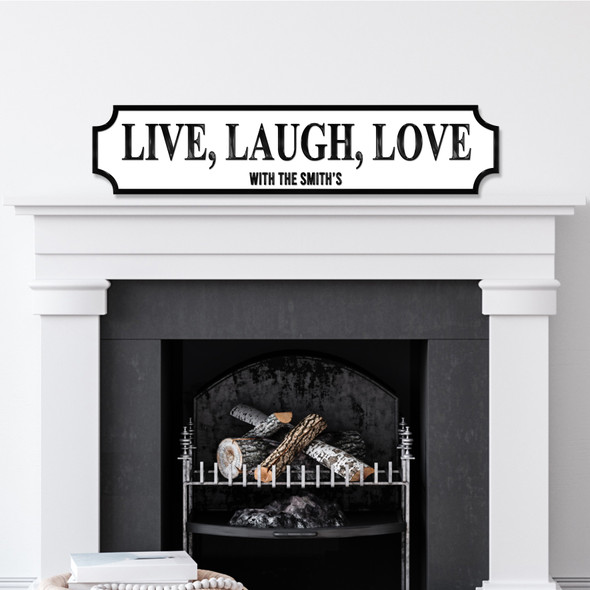 Live Laugh Love Family Name Any Colour Any Text 3D Train Style Street Home Sign
