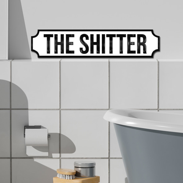 The Shitter Funny Toilet Home Any Colour Text 3D Train Style Street Home Sign