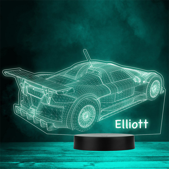 3D Effect Sports Car Spoiler Personalised Gift Colour Change LED Night Light