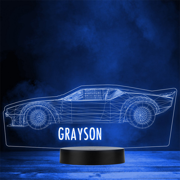 3D Style Car Geometric Model Personalised Gift Colour Change LED Night Light