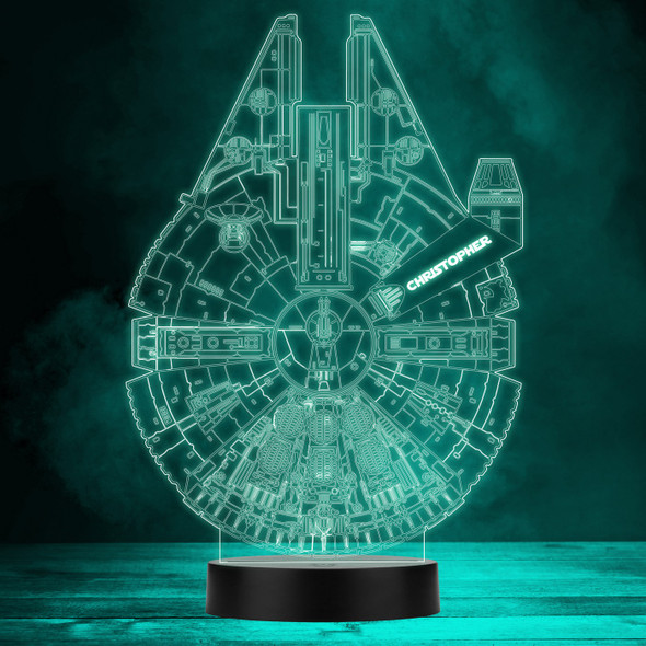 Star Wars Milennium Falcon Personalised Gift Colour Change LED Lamp Night Light