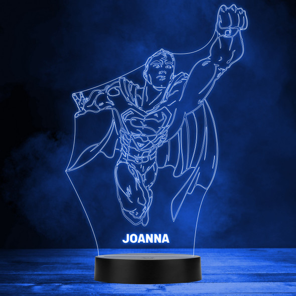 Superman Flying DC Character Personalised Gift Colour Change LED Night Light