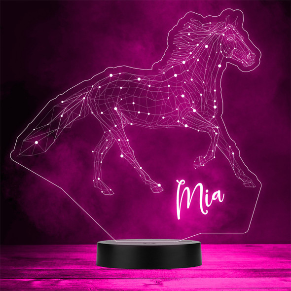 3D Style Geometric Horse Personalised Gift Colour Changing LED Lamp Night Light