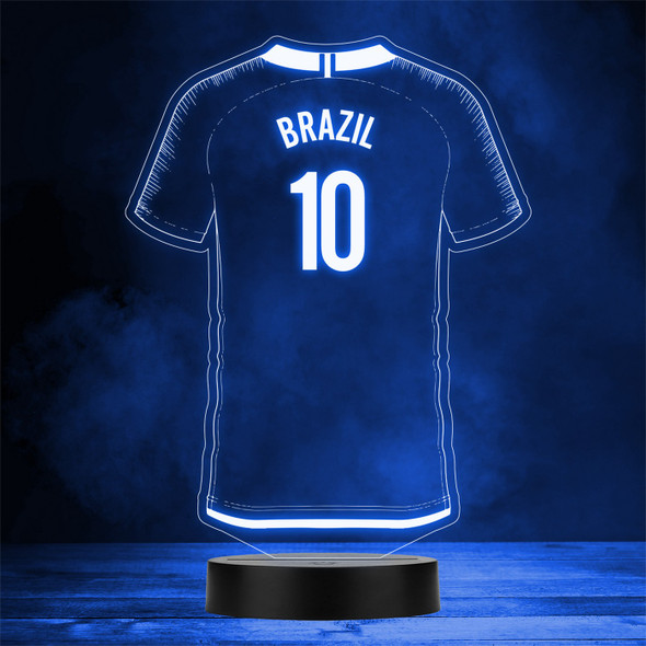 Football Shirt Brazil Sports Fan World Cup Personalised Gift Colour Night Light