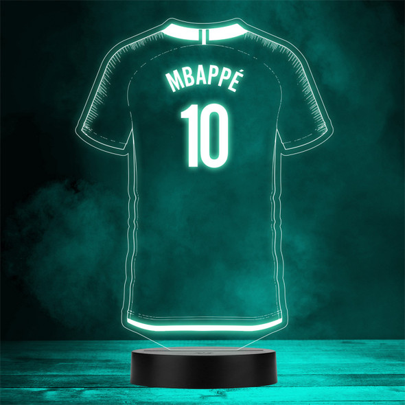 Football Shirt Mbappe Sports Fan World Cup Personalised Gift Colour Night Light