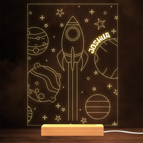 Space Rocket Planets Astronomy Fan Personalised Gift Lamp Night Light