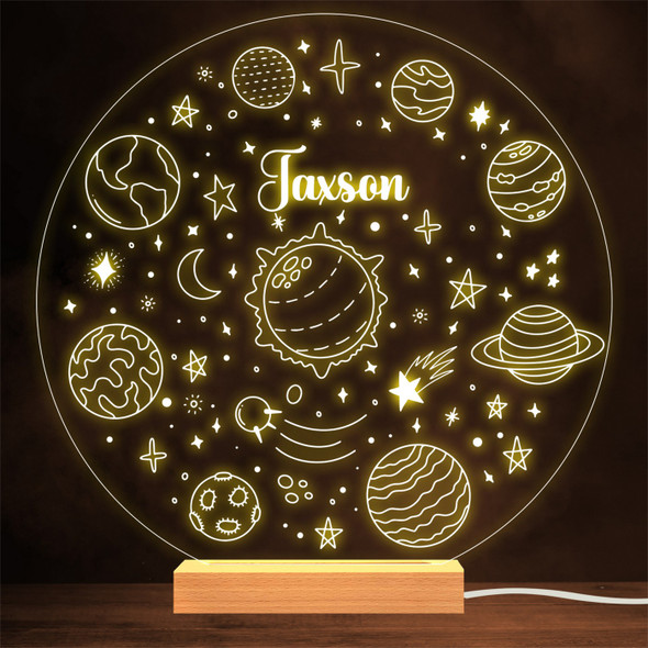 Universe Planets & Space Icons Personalised Gift Lamp Night Light