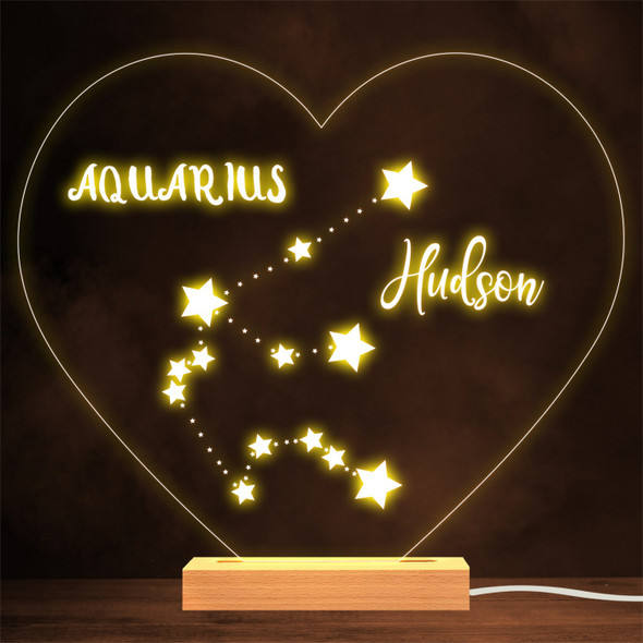 Constellations Zodiac Sign Aquarius Personalised Gift Lamp Night Light