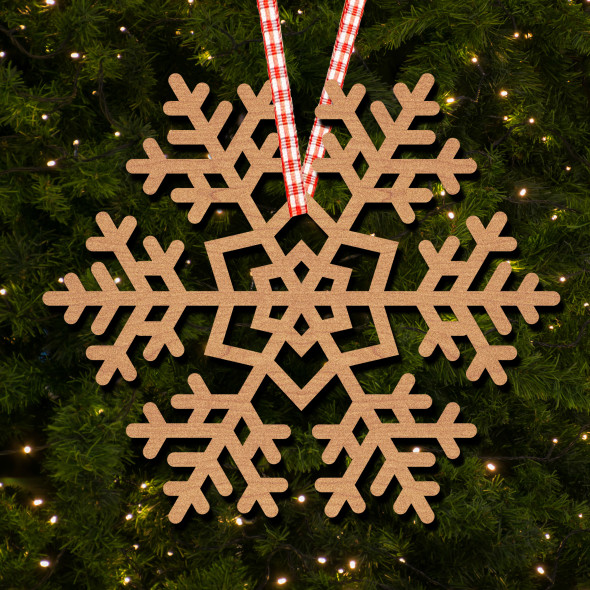Snowflake Traditional Double Star In Middle Ornament Christmas Tree Bauble