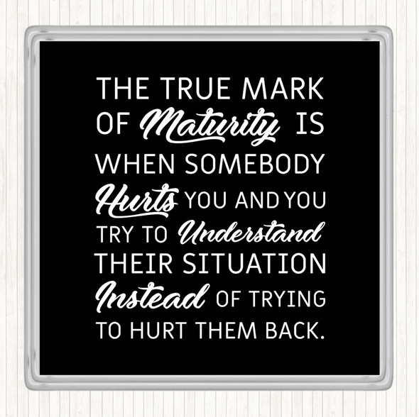 Black White True Mark Quote Coaster