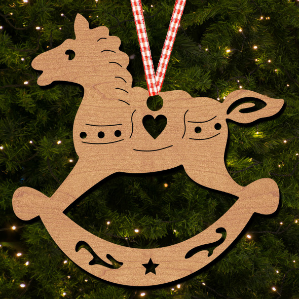 Rocking Horse Heart Toy Minimal Ornament Christmas Tree Bauble Decoration