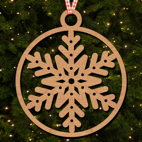 Circle - Snowflake 1 Hanging Ornament Christmas Tree Bauble Decoration