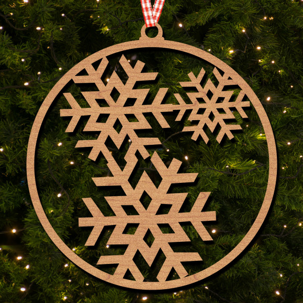 3 Snowflake Pattern Hanging Ornament Christmas Tree Bauble Decoration