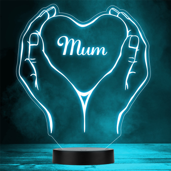Hands Holding Mum Mother's Day Personalised Gift Colour Changing Night Light