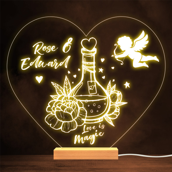 Love Potion Cupid Flowers Stars Valentine's Day Personalised Gift Night Light