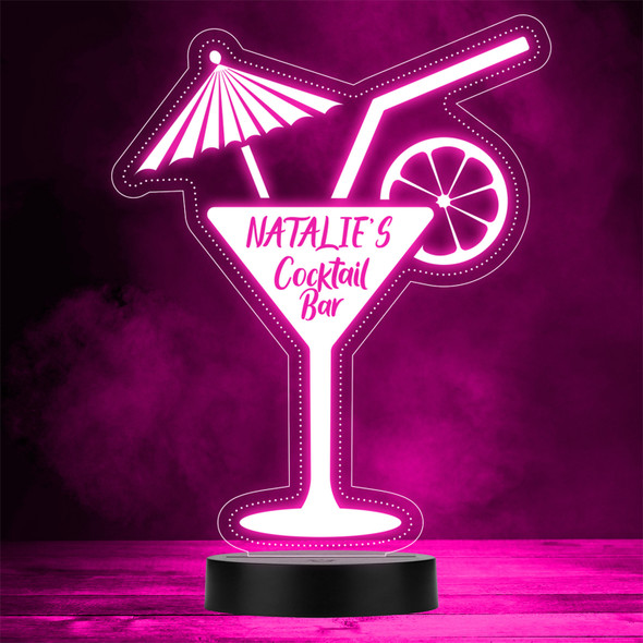 Martini Cocktail Glass Umbrella Home Bar Man Cave Colour Change Night Light