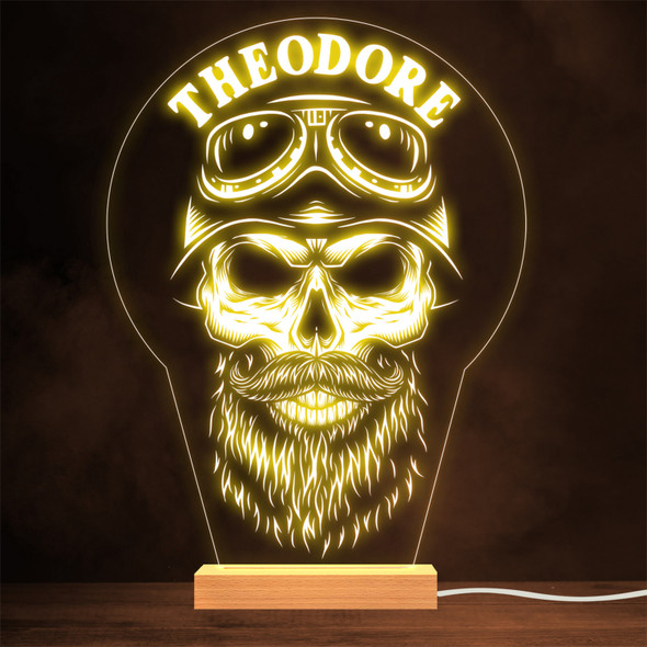 Skull Soldier With Beard Armty Gothic Style Personalised Gift Lamp Night Light