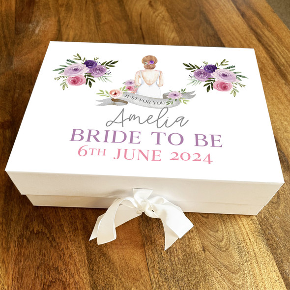Brunette Bride To Be Bridal Shower Hen Party Wedding Personalised Gift Box