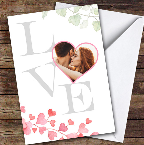 Love Heart Photo Letters Romantic Personalised Valentine's Day Card