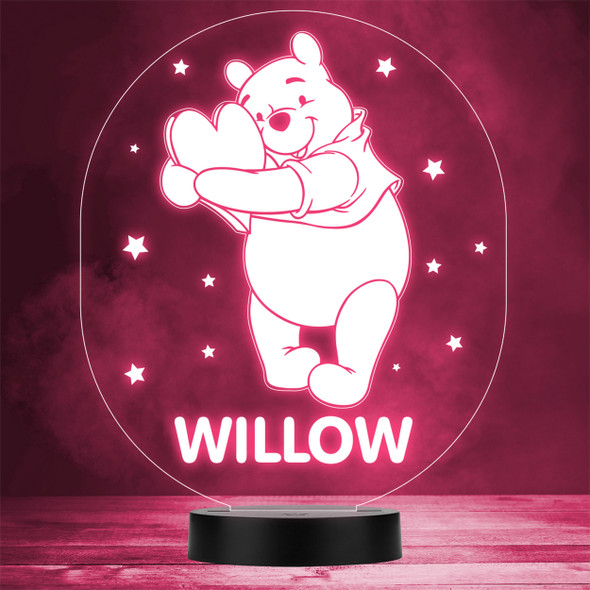 Winnie-the-Pooh Holding Heart & Stars LED Personalised Gift Night Light