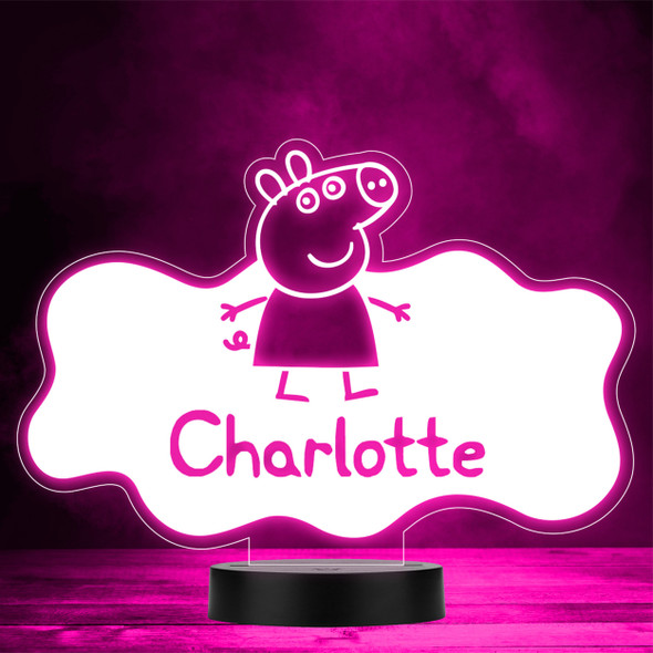 Peppa Pig Kids Tv Character Logo Style LED Personalised Gift Night Light