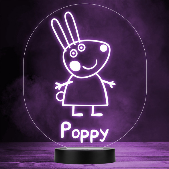 Rebecca Rabbit Peppa Pig Kids Tv Character LED Personalised Gift Night Light