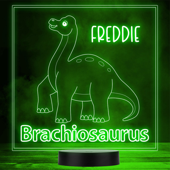 Kids Brachiosaurus Dinosaur Fan Cute LED Personalised Gift Night Light