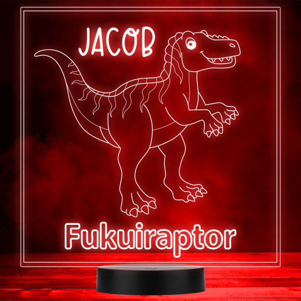 Kids Cute Dinosaur Fan Fukuiraptor LED Personalised Gift Night Light