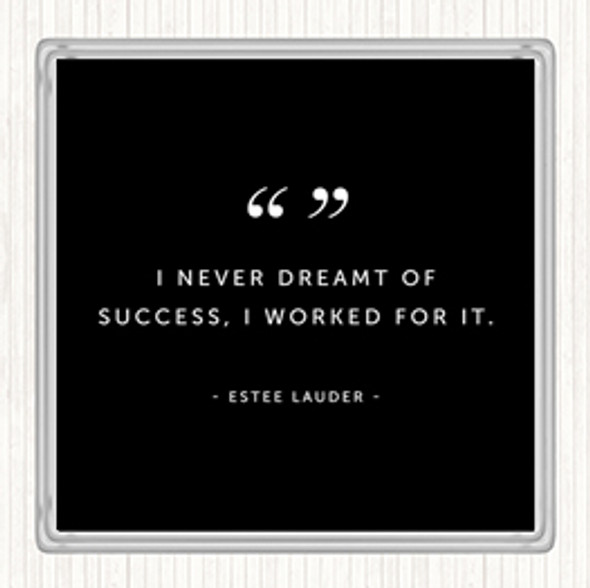 Black White Worked For Success Quote Coaster