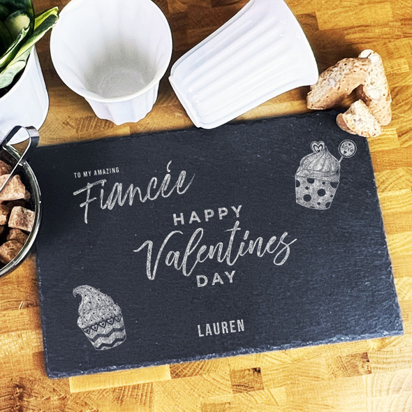 Rectangle Slate Valentine's Day Amazing Fiancée Cupcakes Serving Board
