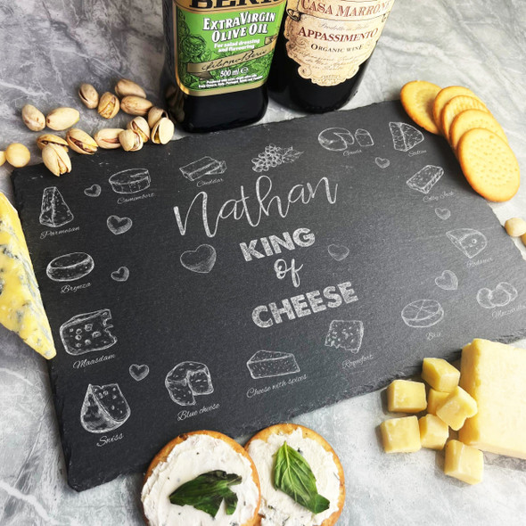 Rectangle Slate King Of Cheese Collection Personalised Serving Board