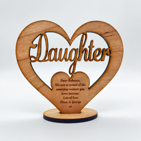 Daughter Birthday Proud Of You Heart Engraved Keepsake Personalised Gift